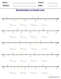 Number Line Worksheets Adding With Subtracting With Fractions Decimals And Mixed Numbers Number Line Mixed Numbers Open Number Line