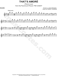 Print And Download That S Amore Sheet Music By Dean Martin Arranged For Flute Instrumental Solo In Bb Major Sheet Music Dean Martin Music