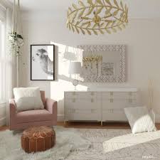 Brass and silver hardware and legs. Glam Nursery Glam Style Nursery Design Ideas