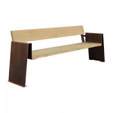 Banc Alp B 2 40 M Bois Pin Traite Acier Corten Bancs Acier Corten Banc Bois