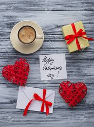 See more ideas about coffee cards, cards, cards handmade. Hearts Cup Of Coffee Gift Box And Card With Message Happy Valentines Stock Photo Picture And Royalty Free Image Image 50884998