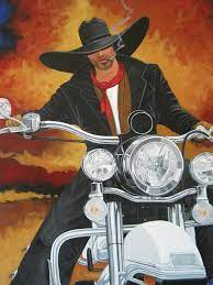 Cowboys And Motorcycles Seem Like A Great Combo Bike Art Biker Art Art