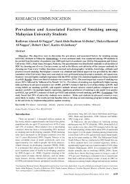 Reading habit and attitude among malaysian polytechnic. Pdf Prevalence And Of Smoking And Associated Factors Among Malaysian University Students