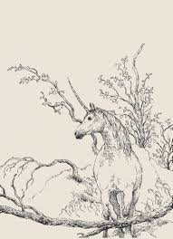 Study Unicorn Print 5x7 Unicorn Art Ink Drawing Illustration Art