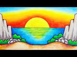 Gambar sketsa bawah laut yang mudah digambar bingkaigambar com. Easyscenerydrawing Youtube Abstract Art Wallpaper Drawing Sunset Rainbow Drawing