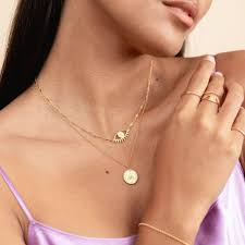 22k gold necklace set us$ 5,078: Good Vibes Necklace Set Katie Dean Jewelry