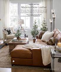 Turner Leather Sofa Shown In Vintage Caramel Tyler Armchair In Linen Oatmeal Preston Met Pottery Barn Living Room Living Room Leather Living Room Inspiration