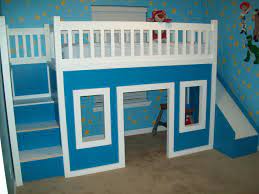 What's cool about this furniture plan is that you can use the sides of the steps as shelves for storing books and stuffed animals. Playhouse Loft Bed With Stairs And Slide Ana White