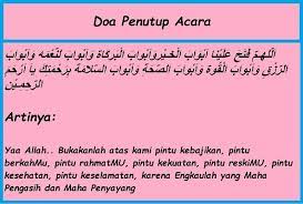 Doa Penutup Acara Dalam Islam Arab Dan Latin Makna Adab