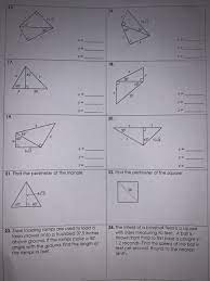 Given a triangle with sides a, b, and c: Date Unit 8 Right Triangles Amp Trigonometry Per Homework 2 Special Right Triangles This Is A 2 Page Document 1 Directions Find The Course Hero