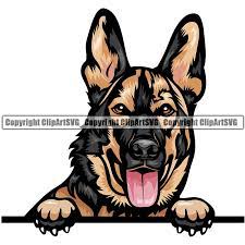 German Shepherd Dog Breed Peeking Color Clipart Svg Animal Clipart Shepherd Dog Breeds Dog Peeking