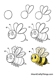 The buffalo so far looks like a rectangle! Bee Drawing How To Draw A Bee Step By Step