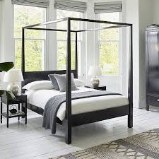 Black 4 Poster Bed Frame King Size Canton Four Poster Bed Super King Size With Images Four Poster Bed Frame Black Wood Bed Four Poster Bed