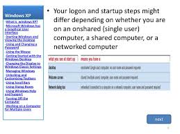 Choose the user account whose password you forgot, then click reset password button. Windows Xp Part 1 Dr Wafaa Shrief Ppt Download