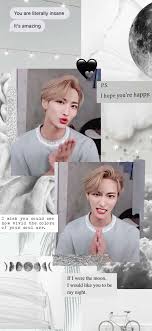 Park Seonghwa Ateez Baby White Gray Aesthetic Idol Wallaper Kpop Gray Aesthetic Cartoon Art Styles Aesthetic