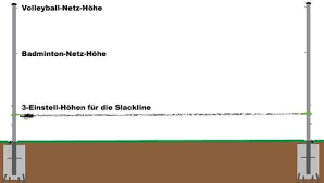 Slackline Pfosten Multi Game Pfosten Witterung Badminton Netz