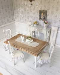 Dollhouse Miniature French Country Farmhouse Dining Table And Chairs Diy Doll Table And Chairs Dolls House Interiors Painted Dining Chairs