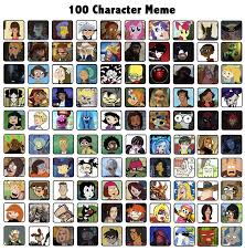 100 Characters Meme By Darkbrawlercf1994 On Deviantart Memes Character Imaginary Friend