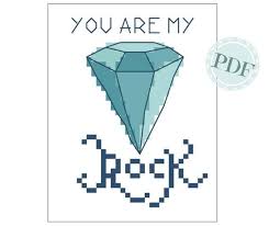 Diamond You Are My Rock Cross Stitch Pdf Chart