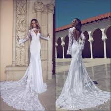 Modest elegant long sleeve satin wedding gown with cathedral train and buttons. Trendy Mermaid Sexy Wedding Dresses Long Sleeve High Neck Open Back Lace Bridal Gowns Prom Dress Shop Online Store Powered By Storenvy