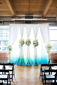 High Tide Inspired Wedding In Greenville Ruffled Curtain Backdrop Wedding Curtain Backdrops Ceremony Backdrop