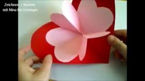 Valentinstag wird nach einem christlichen heiligen valentinus benannt und jährlich am 14. Pop Up 3d Karte Zum Valentinstag Selber Machen Video Anleitung Youtube