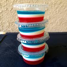 Red White Blue Jell O Shots Blue Jello Shots Shot Recipes Fourth Of July Drinks