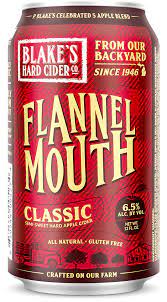 Blake's flannel mouth is made with a wide array of late season table and dessert apples. Ciders Blake S Hard Cider Co