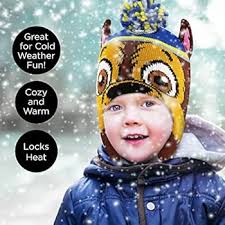 Nickelodeon boys Winter Hat and Mittens Set, Paw Patrol Chase Marshall  Toddler Beanie for Ages 2-4, Blue With Fleece, Mittens