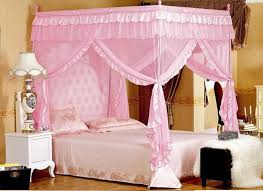 4 Corners Post Bed Curtain Canopy Mosquito Net Twin Xl Full Queen Cal King Size Beauty Modern Bed Curtains Princess Canopy Bed Bed Tent