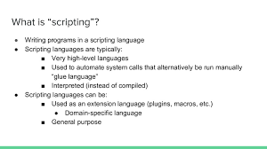 Check spelling or type a new query. Scripting Vs Programming Presentation Speaker Deck