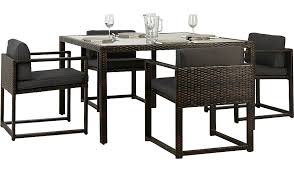 Jakarta 5 Piece Deluxe Patio Dining Set Charcoal Garden Furniture George At Asda Patio Dining Patio Dining Set Furniture