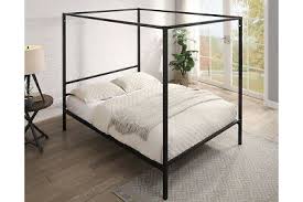 Metal bed frames cadres de lit en métal. Modern Black Four Poster Bed Frame Metal Bed Frame 4ft6 Double 5ft King Size Ebay Canopy Bed Frame Single Bed Frame Bed