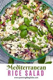 Mediterranean Rice Salad Recipe L Panning The Globe Recipe Healthy Salad Recipes Summer Side Dishes Recipes Rice Salad