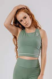 Women longline sports top yoga bra tanks crop top fitness workout running shirts. Flying Love Birds Jade Crop Top Sport Bra