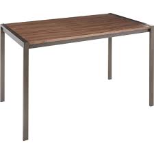 Round block planed top tripod. Lumisource Dt Fuj4728 Anwl Fuji Dining Table In Antique Metal W Walnut Wood Top