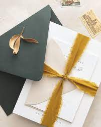 Deep Green Envelope With A Gold Silk Ribbon And Vintage Stamps Weddi Wedding Stationery Inspiration Vintage Stamps Wedding Invitation Wedding Stationery Trends