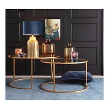 The table we used specifically, though, was rectangular, and some readers chimed in to request help with how to arrange a round coffee table. Light Living 6725085 Coffee Table Set Of 2 65x39 And 75x44cm Duarte Glass Gold Ideas4lighting Sku38580i4l