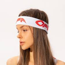NWT Authentic Off White Active Wavy Logo Headband White Orange OS
