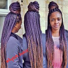 Ombre Box Braids With Purple And Color 30 Purple Box Braids Hair Styles Box Braids Styling