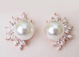 4.9 out of 5 stars. Diamond And Pearl Stud Earrings Gold Bridal Earrings Bridal Jewelry Vintage Pearl Earrings Wedding