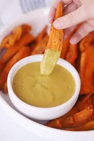 Toss the sweet potatoes and thyme with 2 tsp oil in a bowl, then scatter them over the rack and set aside until ready to cook. How To Make Sweet Potato Fries With Dipping Sauce The Carefree Kitchen