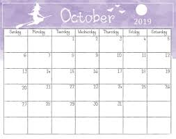 Watercolor Monthly 2019 Calendar October Calendar Printable Calendar July Editable Calendar