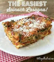 In a large pot over medium heat saute spinach, onion, oregano, basil and garlic in the olive oil. The Easiest Spinach Lasagna