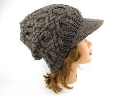 Women S Newsboy Hat Slouchy Cap Cable Knit Hat Taupe Etsy Knitting Knitted Hats Crochet Newsboy Hat