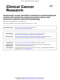 During natural menopause, the body's estrogen and progesterone hormone production decreases. Pdf Anastrozole Versus Tamoxifen Treatment In Postmenopausal Women With Endocrine Responsive Breast Cancer And Tamoxifen Induced Endometrial Pathology