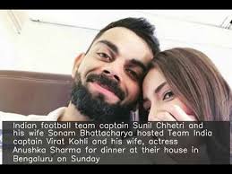 Maybe you would like to learn more about one of these? Sunil Chhetri Wife Sonam Host Kohli Anushka For Dinner Sonam Shares Post Youtube