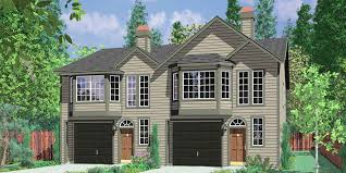 Small craftsman cottage house plan chp via. Duplex House Plans Town House Plans Reverse Living House Plans