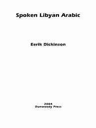 Check spelling or type a new query. Spoken Libyan Arabic
