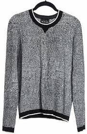 The Kooples Sport Black White Speckled Crewneck Sweater Size